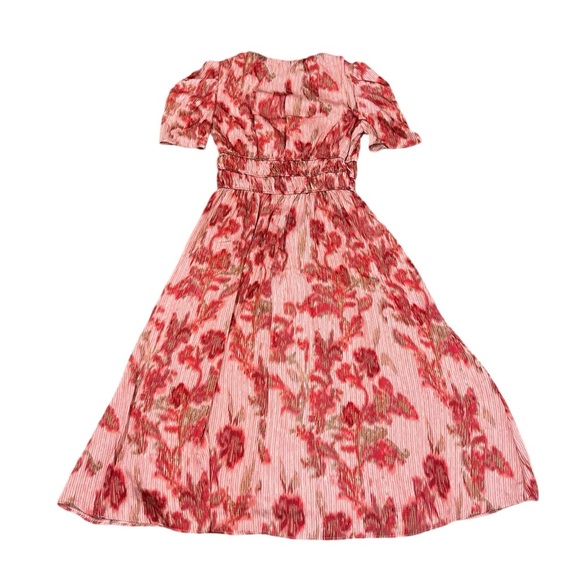 Julia Jordan Two-Tone Floral Pink Satin V-Neck Dress | Size 2 - Picture 3 of 10